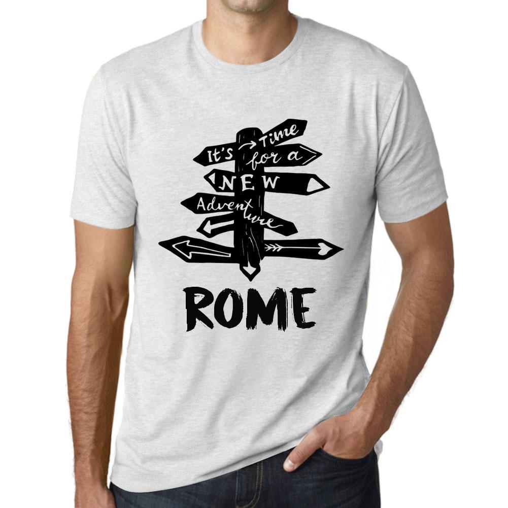 Ultrabasic Heren vintage T-shirt Grafisch T-shirt Tijd voor nieuwe avonturen Rome Vintage Wit