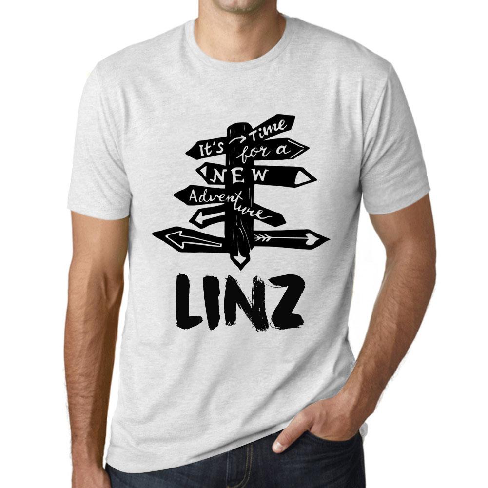 Ultrabasic Vintage T-shirt voor heren Grafisch T-shirt Tijd voor nieuwe avonturen Linz Vintage Wit