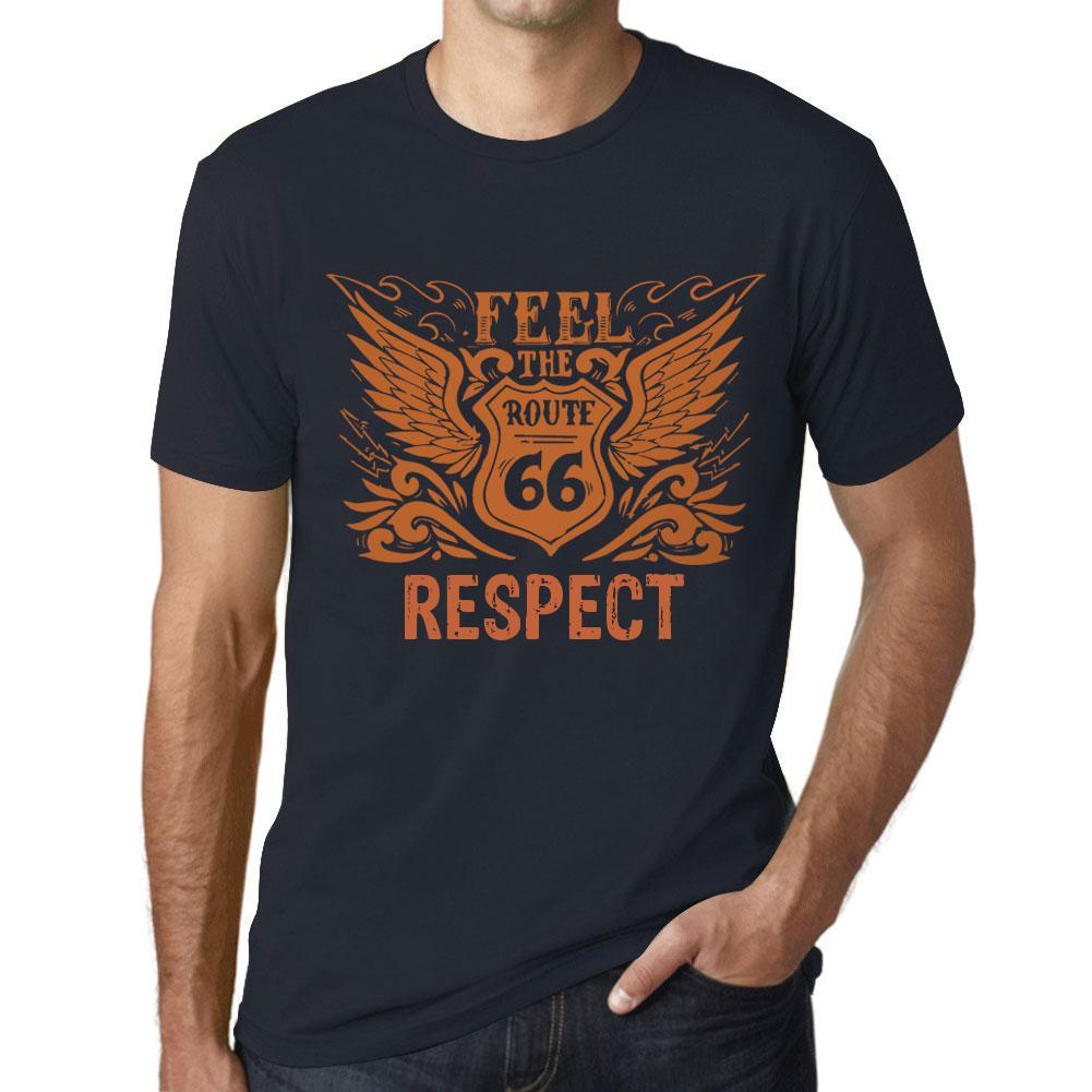 Ultrabasic Heren vintage T-shirt Grafische T-shirt Voel het respect Marine