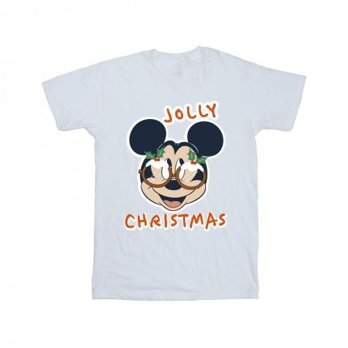 Disney Heren Mickey Mouse Jolly Christmas Bril T-shirt