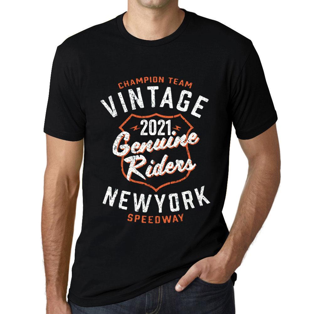 Ultrabasic Vintage T-shirt voor heren Grafisch T-shirt Echte Riders 2021 Diepzwart