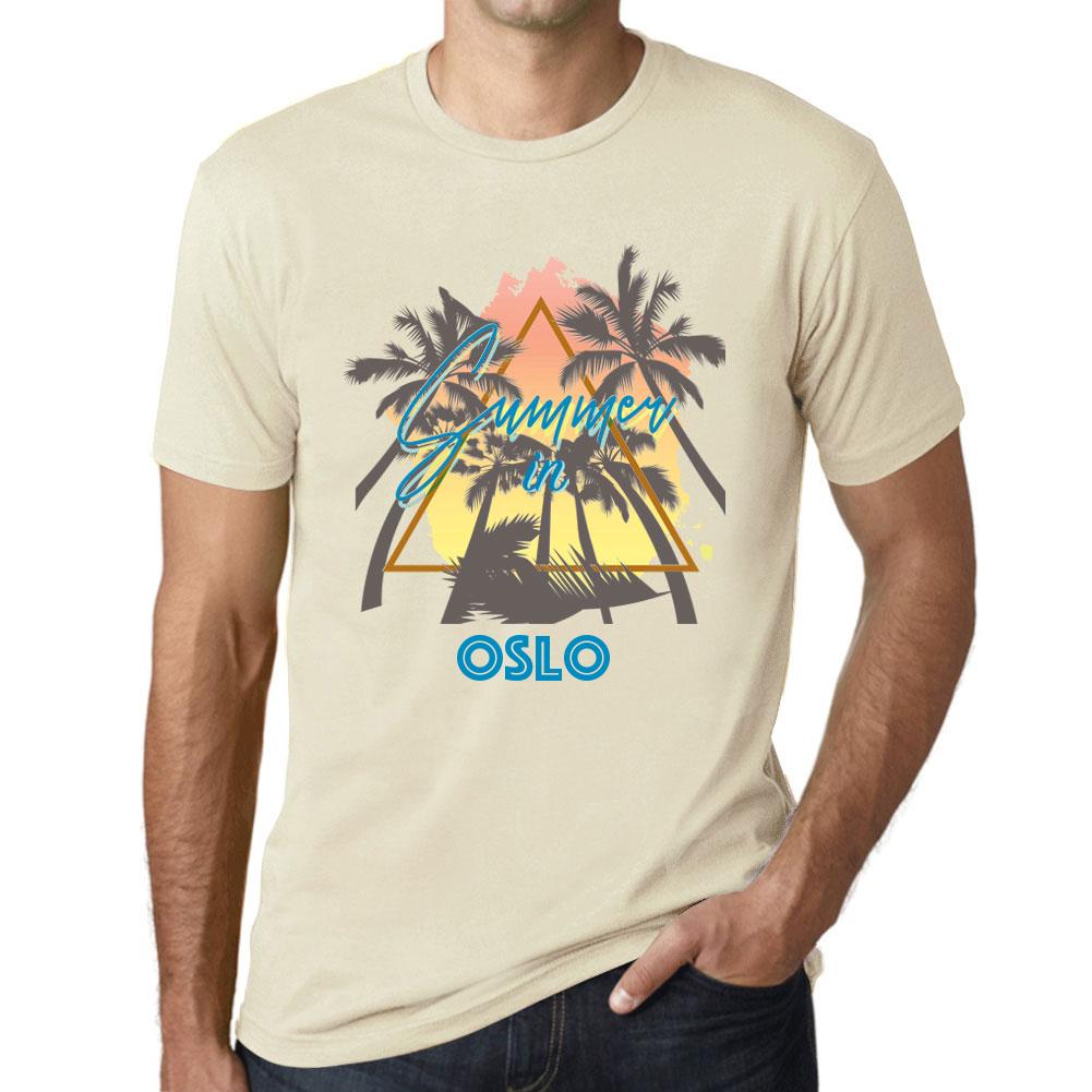 Ultrabasic Heren Vintage T-shirt Grafisch T-shirt Zomer Driehoek Oslo Natuurlijk