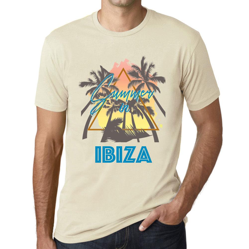 Ultrabasic Heren Vintage T-shirt Grafisch T-shirt Zomer Driehoek Ibiza Naturel