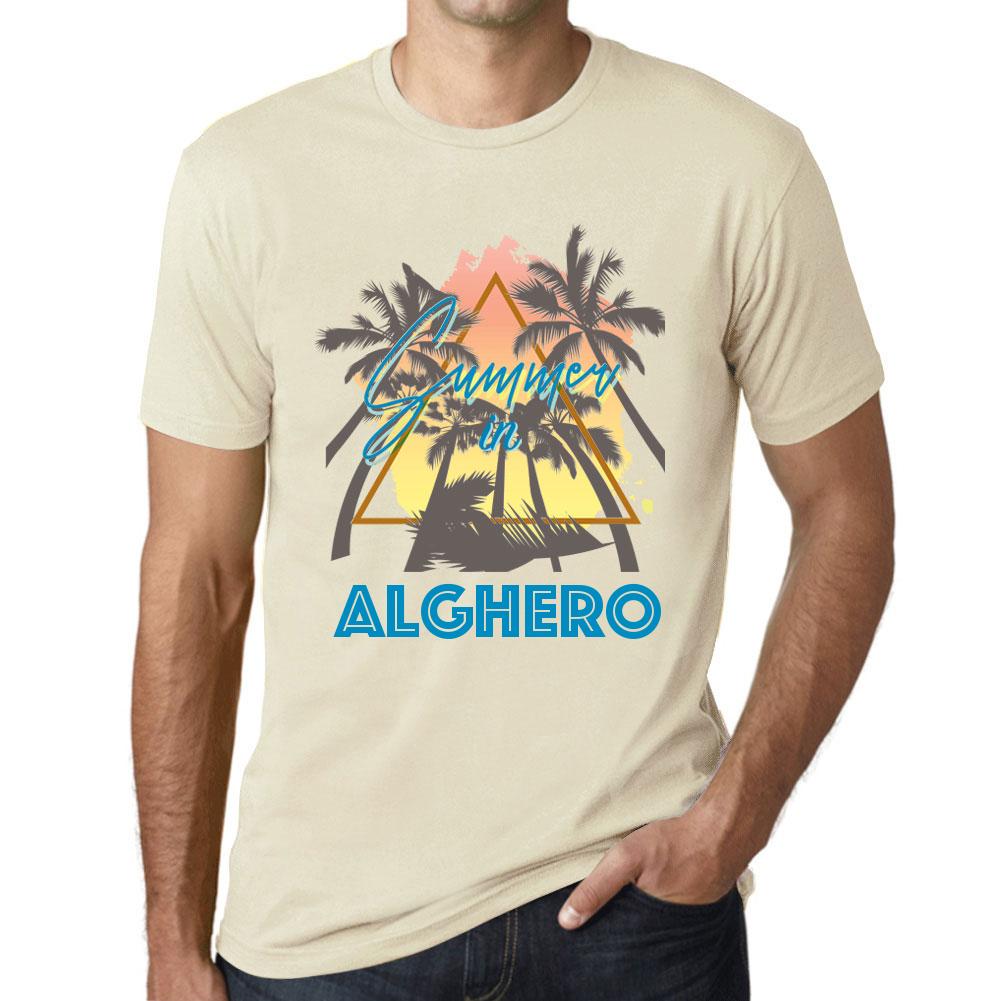 Ultrabasic Heren Vintage T-shirt Grafisch T-shirt Zomer Driehoek Alghero Natuurlijk