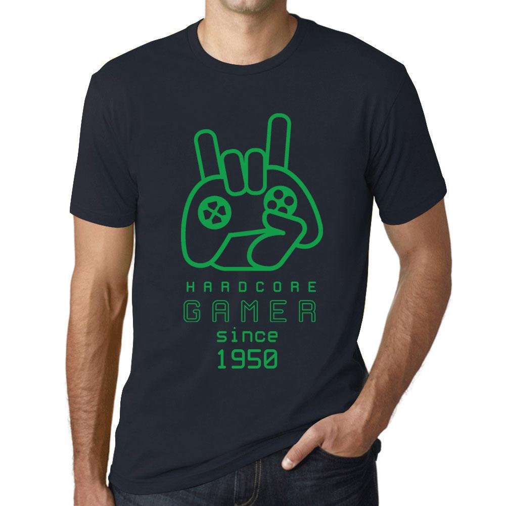 Ultrabasic Vintage T-shirt voor heren, grafisch T-shirt, hardcore gamer sinds 1950, marine