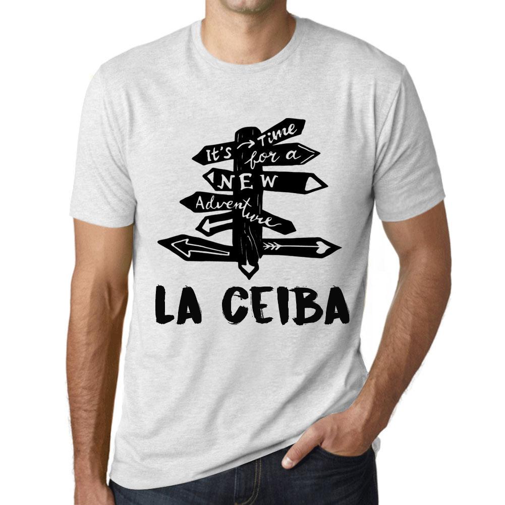 Ultrabasic Vintage T-shirt heren Grafisch T-shirt Tijd voor nieuwe avonturen La Ceiba Vintage Wit