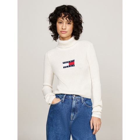 TOMMY JEANS Gebreide trui TJW MELANGE TRTLNCK FLAG SWEATER