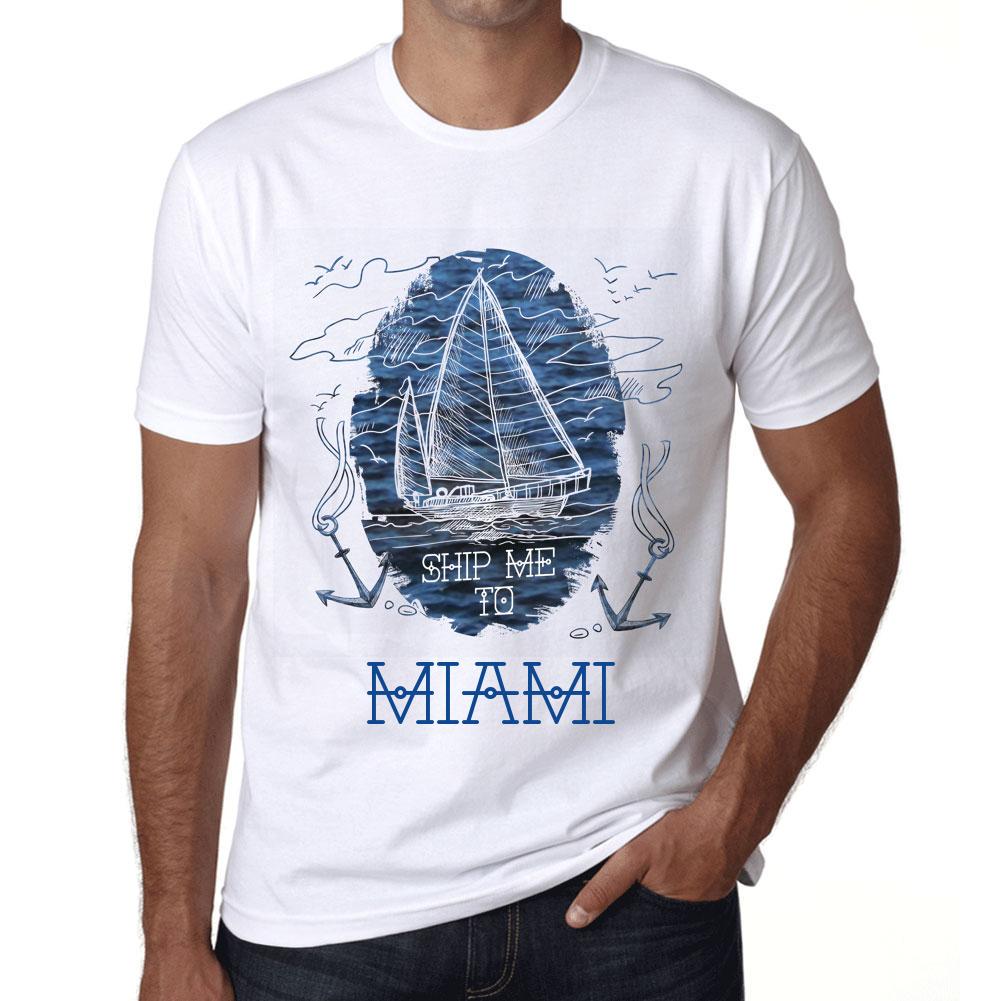 Ultrabasic Vintage T-shirt voor heren, grafisch T-shirt Verzend mij naar Miami White