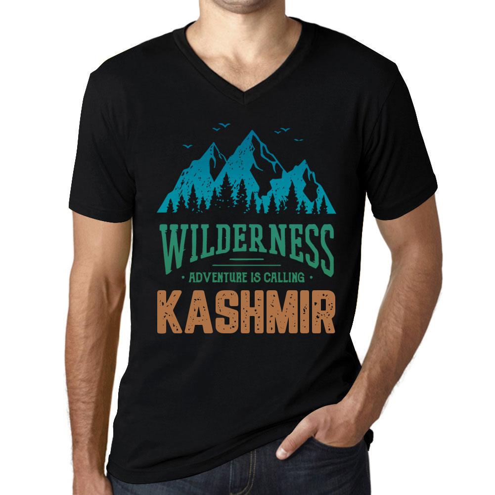 Ultrabasic Mannen Vintage Tee Shirt Graphic T Shirt V Hals Wilderness Kashmir Deep Black