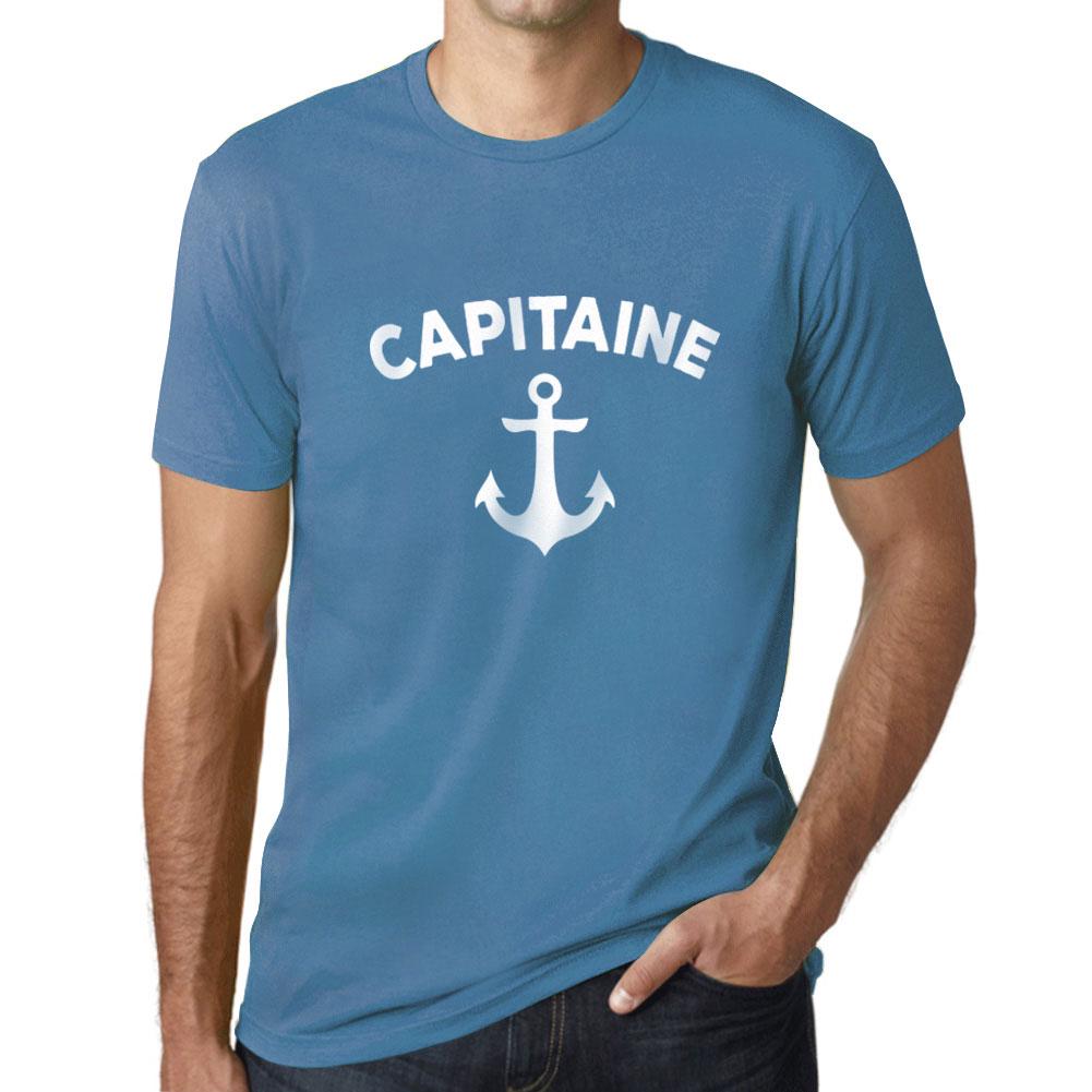 Ultrabasic Vintage T-shirt voor heren Grafisch T-shirt Capitaine Aqua