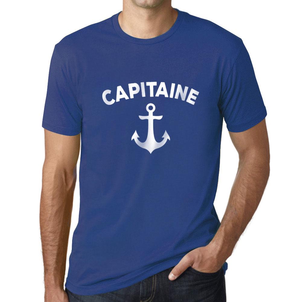 Ultrabasic Vintage T-shirt voor heren Grafisch T-shirt Capitaine Royal Blue