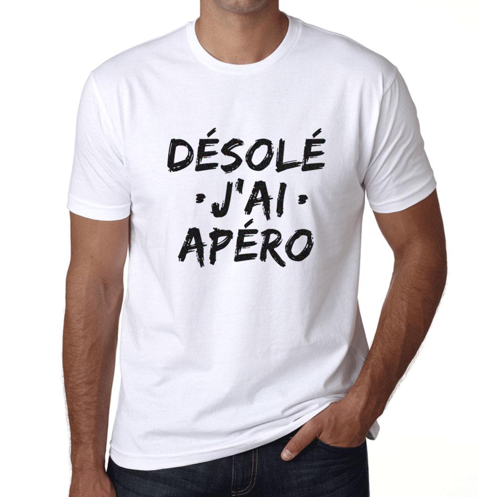 Ultrabasic Heren Vintage Tee Shirt Graphic T Shirt Desole J'Ai Apero Wit