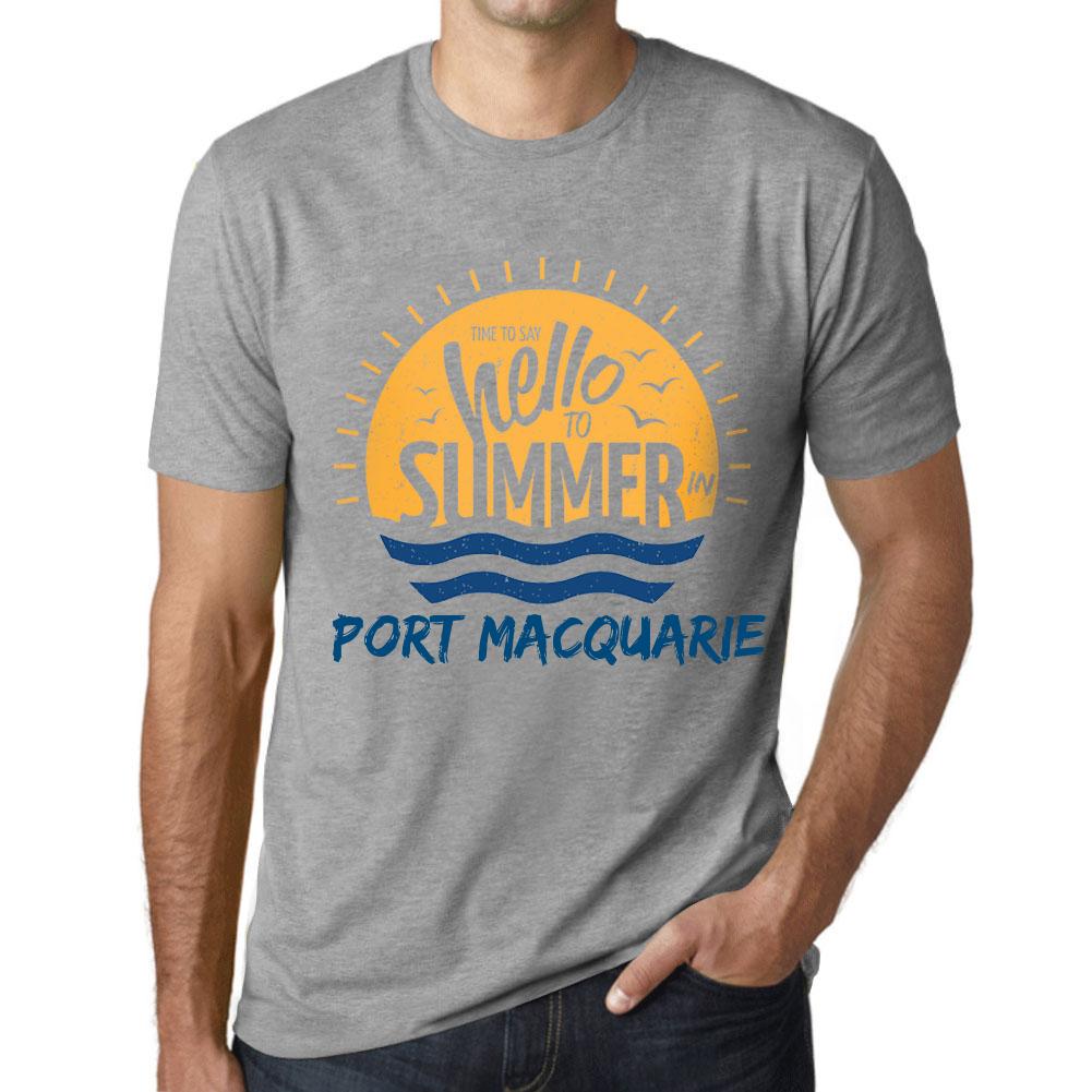 Ultrabasic Vintage T-shirt voor heren Grafisch T-shirt Tijd om hallo te zeggen tegen de zomer in Port MACQUARIE Gemêleerd grijs