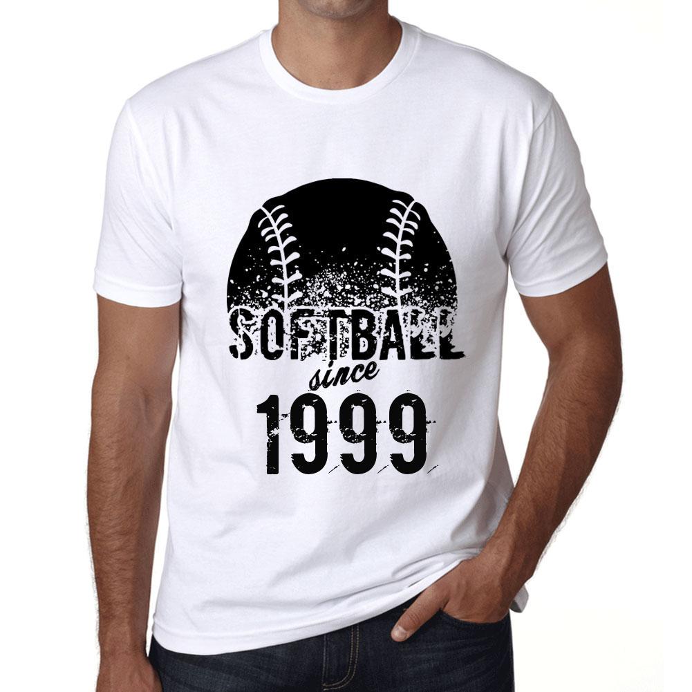 Ultrabasic Vintage T-shirt voor heren Grafisch T-shirt Softbal sinds 1999 Wit