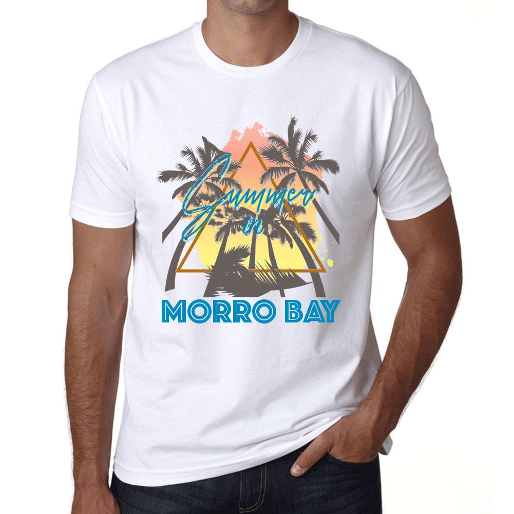 Ultrabasic Heren Vintage T-shirt Grafisch T-shirt Zomer Driehoek Morro Bay Wit