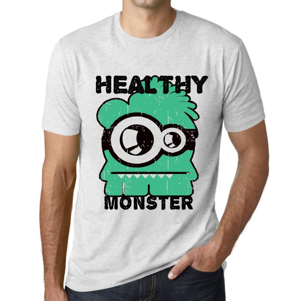 Ultrabasic Heren Vintage T-shirt Grafisch T-shirt Gezond Monster Vintage Wit