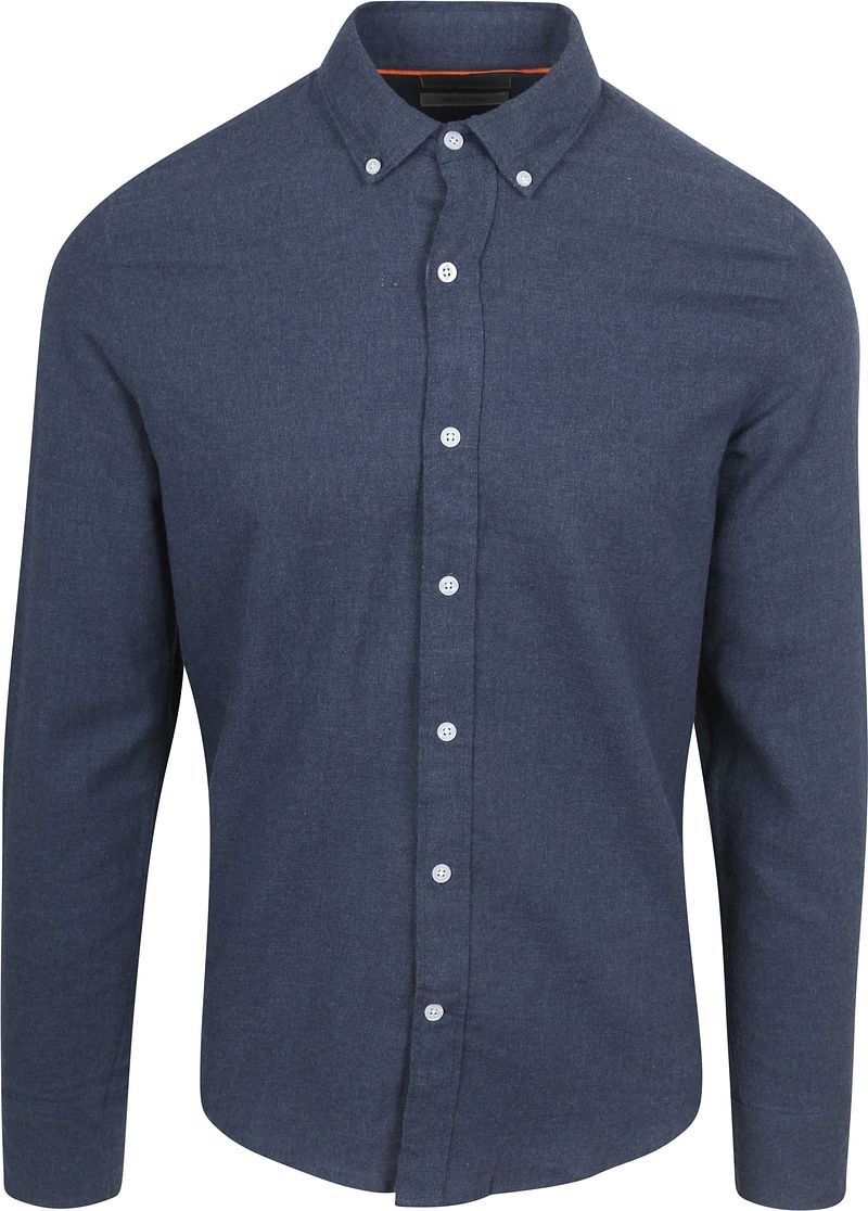 Suitable Overhemd Flanel Donkerblauw