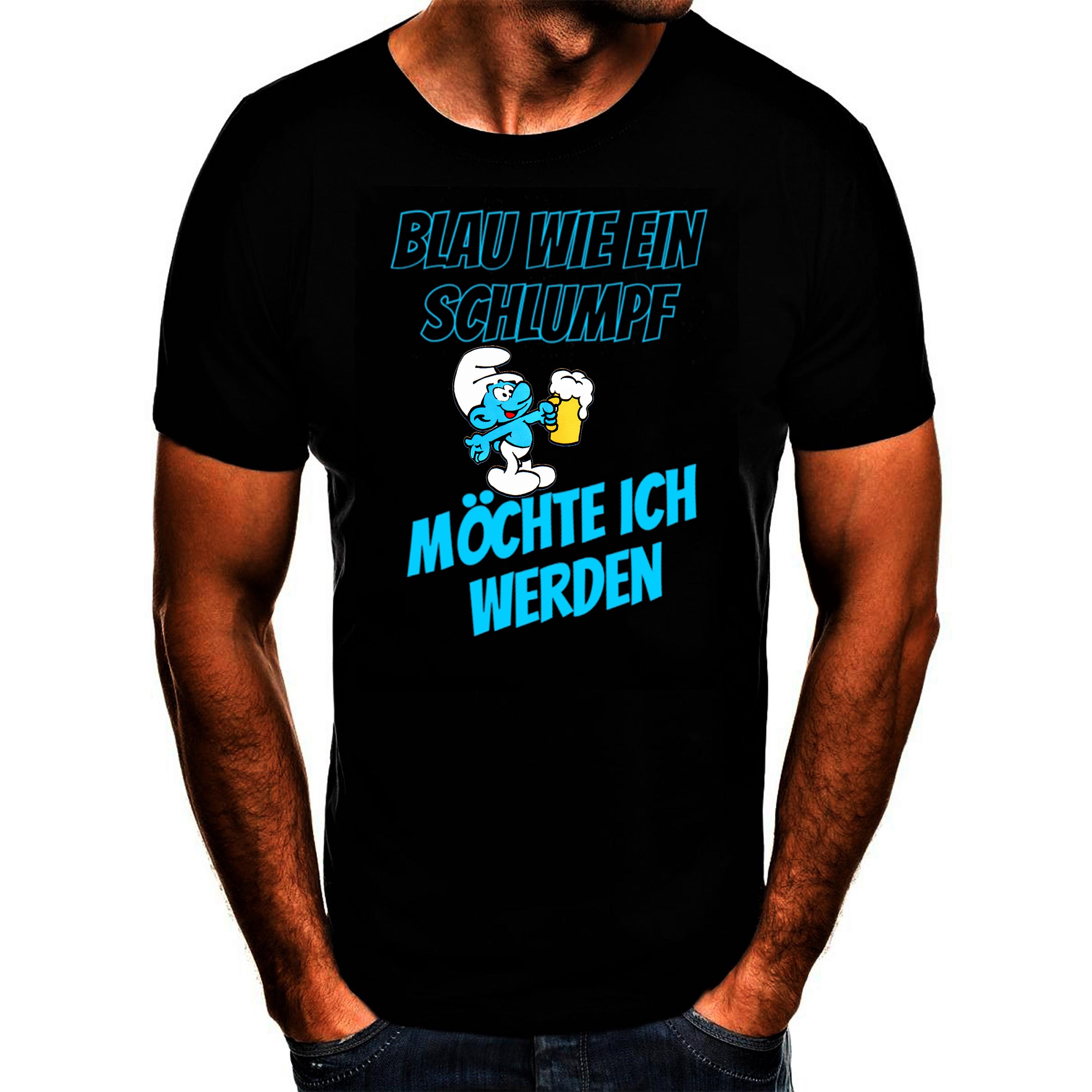 Shirtbude Ik wil blauw zijn als een Smurf Fun T-shirt