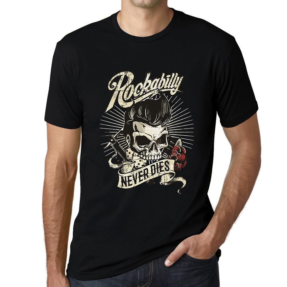 Ultrabasic Grafisch heren T-shirt - Rockability - Rock Never Dies - Skull Shirt