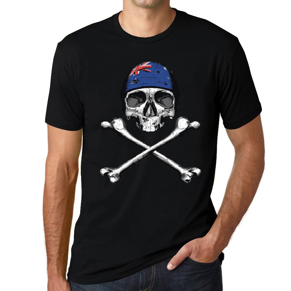 Ultrabasic Grafisch heren T-shirt - Skull and Cross Bones Australisch griezelig shirt