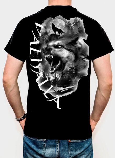 Shirtbude Valhalla Wolf Runen Germanen Vikings Print tshirt