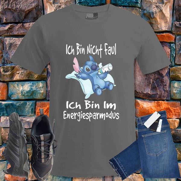 Shirtbude ich bin nicht faul energiesparmodus lilo und stitch tshirt