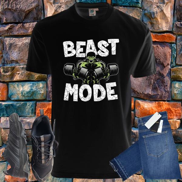 Shirtbude beest mode fitness sport print t-shirt