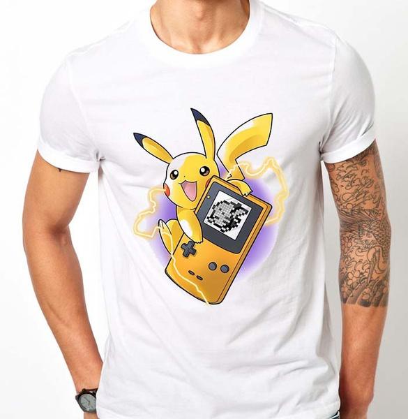 Shirtbude pikachu pokemon gameboy print tshirt