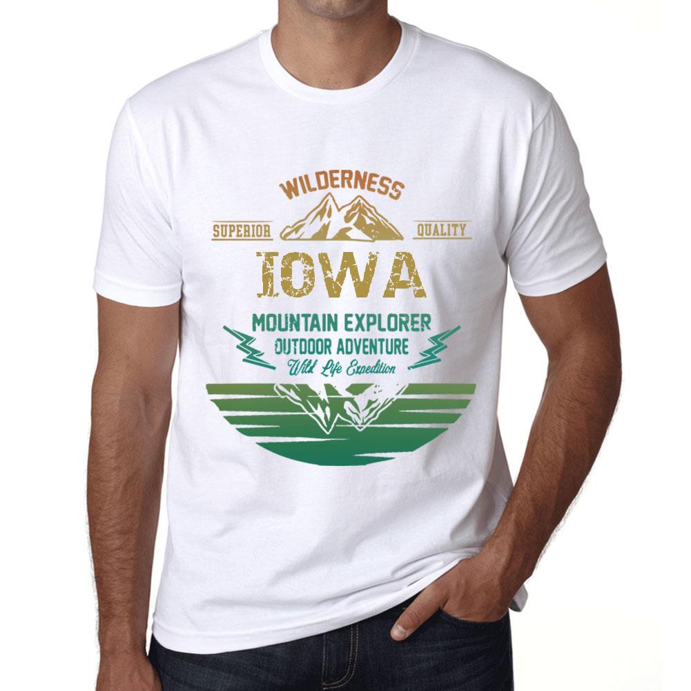 Ultrabasic Heren Vintage T-shirt Grafisch T-shirt Mountain Explorer Iowa Wit