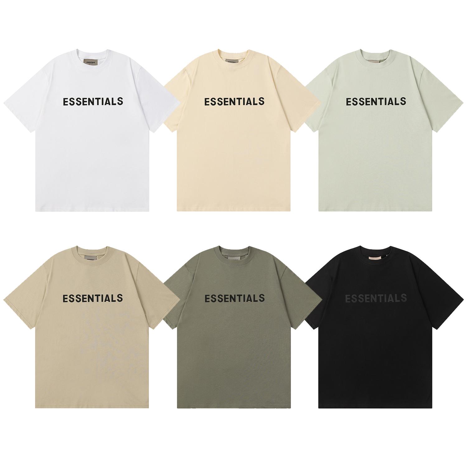 Essentials T-shirt voor heren geperste lijmletters losse ronde hals high street fashion heren en dames korte mouwen t-shirts