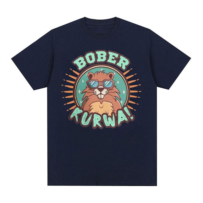 T shirtFT Grappig Bober Kurwa Print Grafisch T-shirt Heren Casual Mode Korte Mouw T-shirt Zomer Unisex 100% Katoen Oversized T-shirts