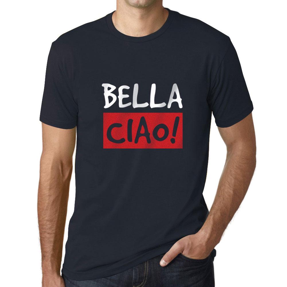 Ultrabasic Vintage T-shirt voor heren Grafisch T-shirt Bella Ciao Navy