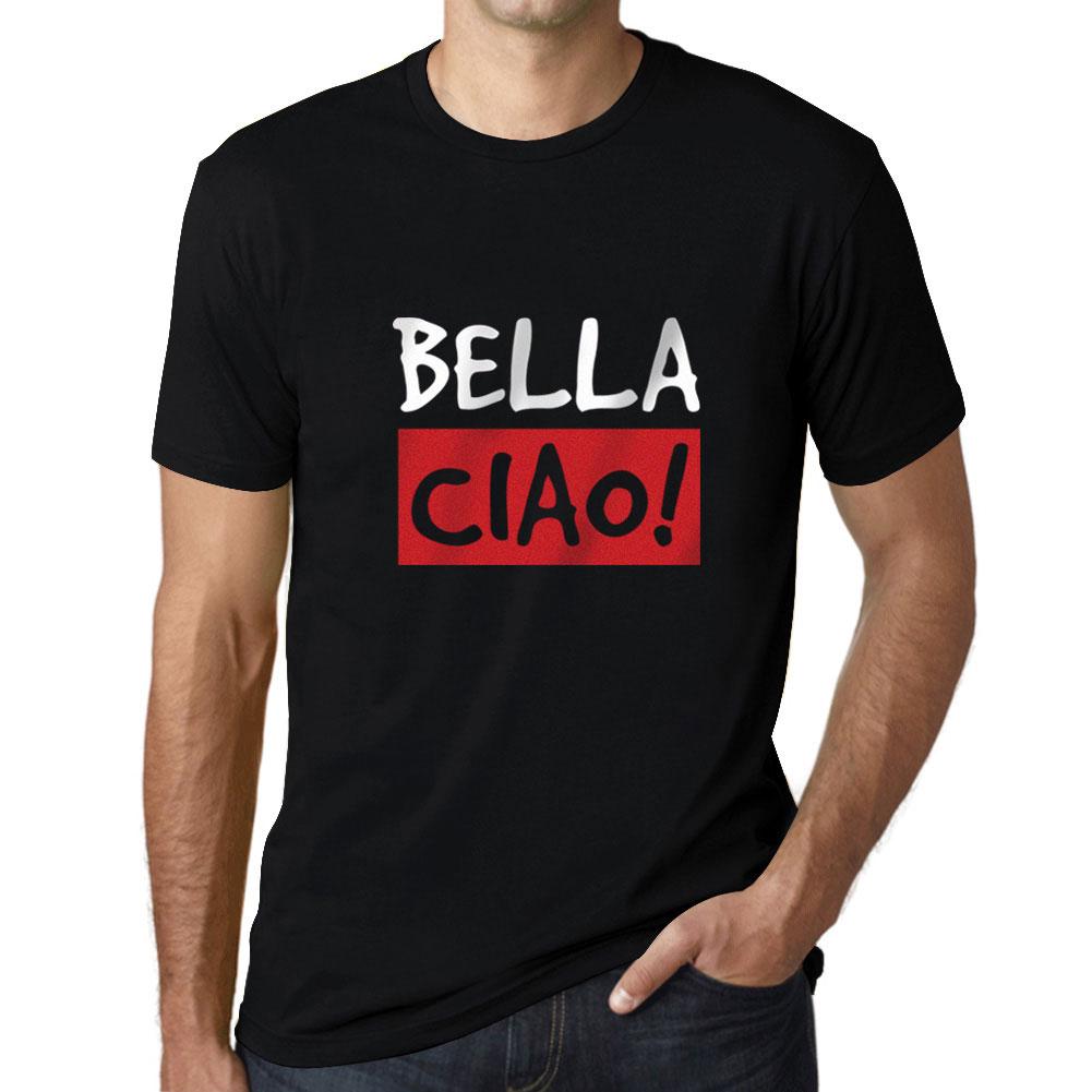 Ultrabasic Heren Vintage Tee Shirt Grafisch T-shirt Bella Ciao Deep Black