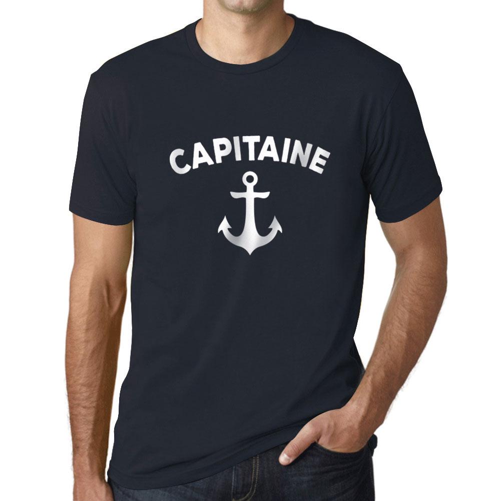 Ultrabasic Heren Vintage Tee Shirt Graphic T Shirt Capitaine Navy