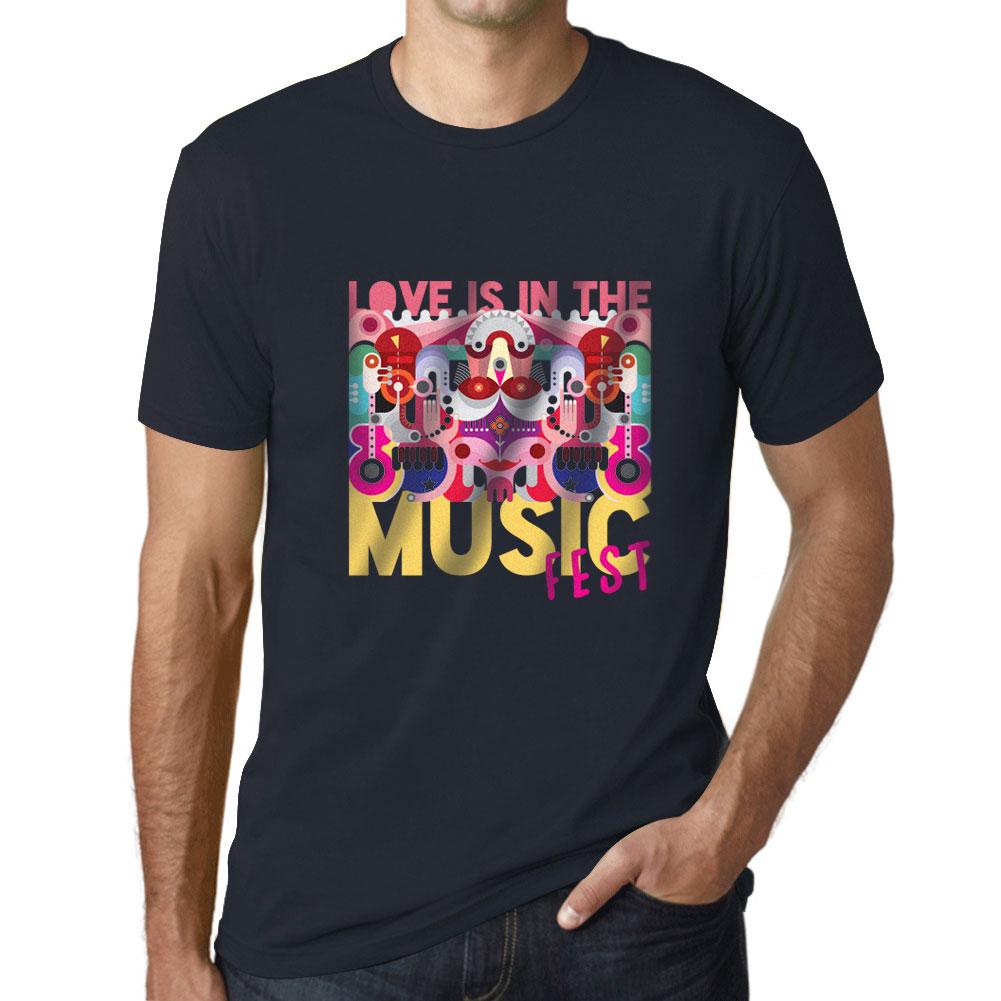 Ultrabasic Grafisch T-shirt voor heren Love is in The Music Navy