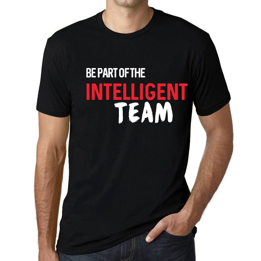 Ultrabasic Heren Vintage T-shirt Grafisch T-shirt Maak deel uit van het intelligente team Diepzwarte witte tekst