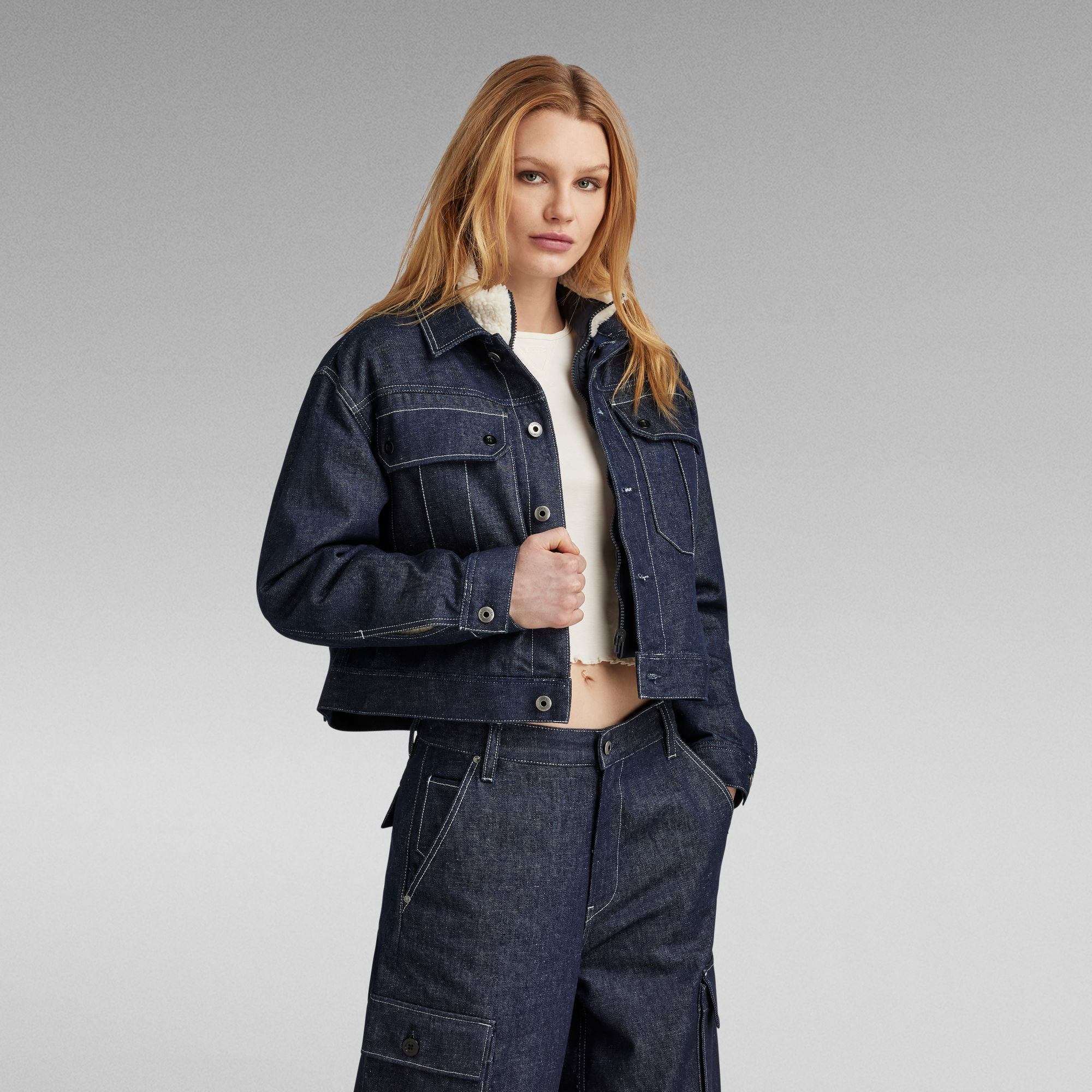 G-Star RAW Sherpa Jack Kort Uitneembare Voering - Donkerblauw - Dames