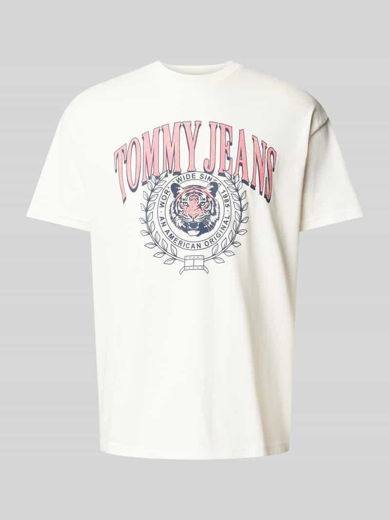 Tommy Jeans T-shirt van katoen met motiefprint, model 'VARSITY TIGER'