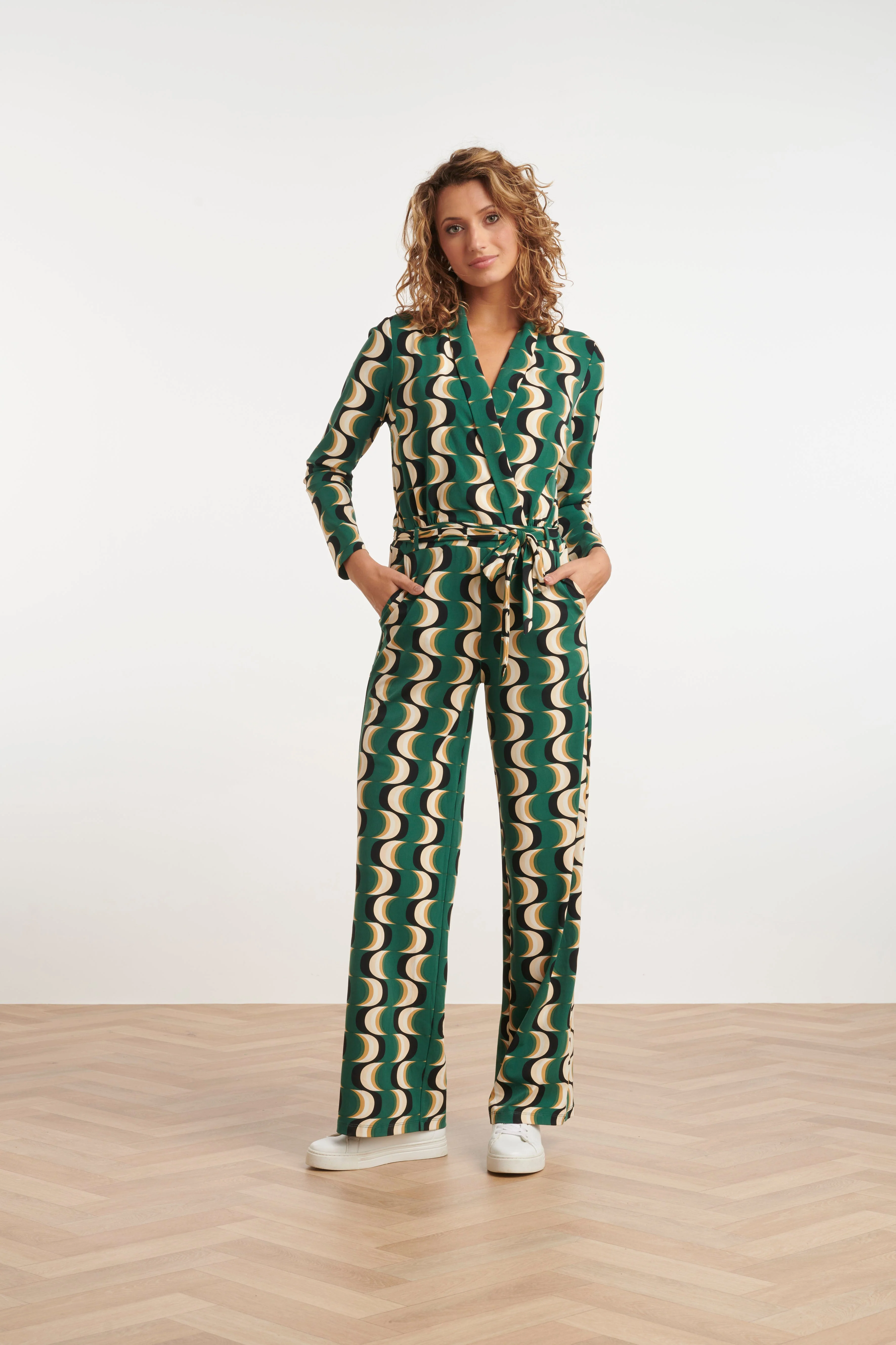 Smashed Lemon 24816 retro geprinte travel kwaliteit jumpsuit