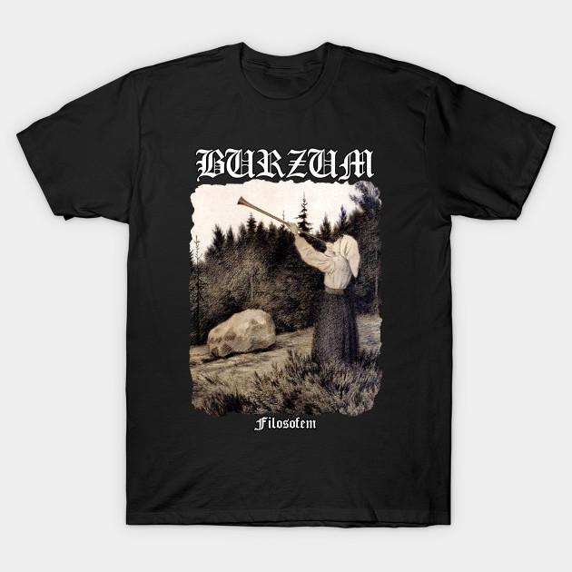 Tees 11 Mannen Zwarte Print T-shirt Super Grote TShirt burzum filosofem theodor kittelsen cover ver2 Geen-Cut Transfer Papier Afdrukken Katoenen T-shirt M zwart