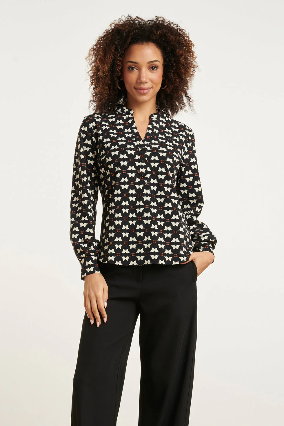 Smashed Lemon 24820 grafisch geprint travel kwaliteit blouse