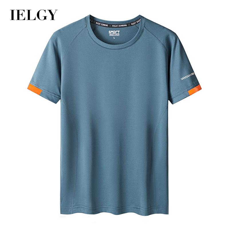 IELGY T-shirt heren sport buiten groot formaat stretch korte mouwen sneldrogende kleding