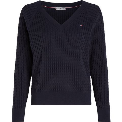 Tommy Hilfiger Gebreide trui CO CABLE V-NK SWEATER