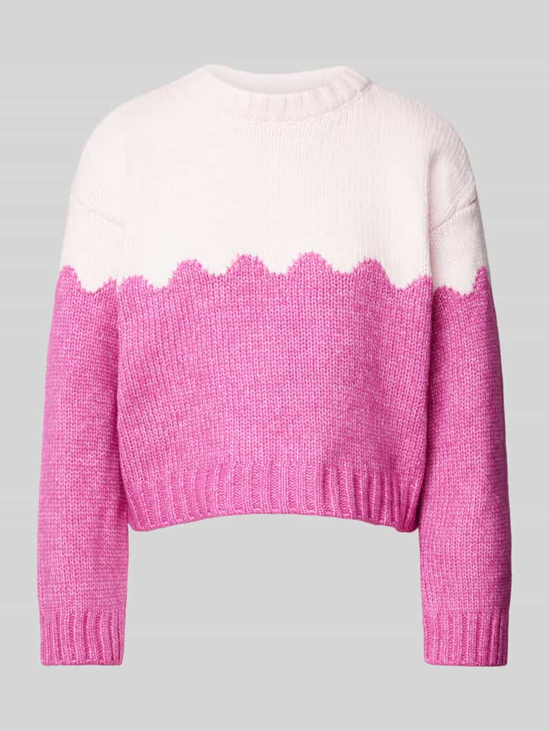 Pieces Relaxed fit gebreide pullover met colorblock-design, model 'RIMMA'