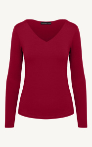 Jurkjes V-neck Long Sleeve Top Yulia Burgundy