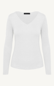 Jurkjes V-neck Long Sleeve Top Yulia Ecru