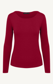 Jurkjes Round Neck Long Sleeve Top Yulia Burgundy