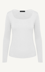 Jurkjes Square Neck Long Sleeve Top Yulia Ecru