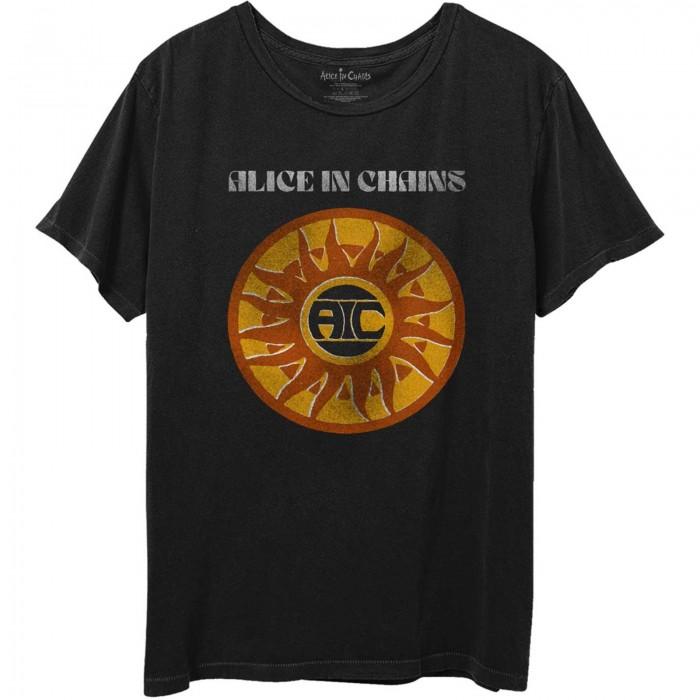 Alice In Chains Unisex volwassen Circle Sun Vintage katoenen T-shirt L zwart