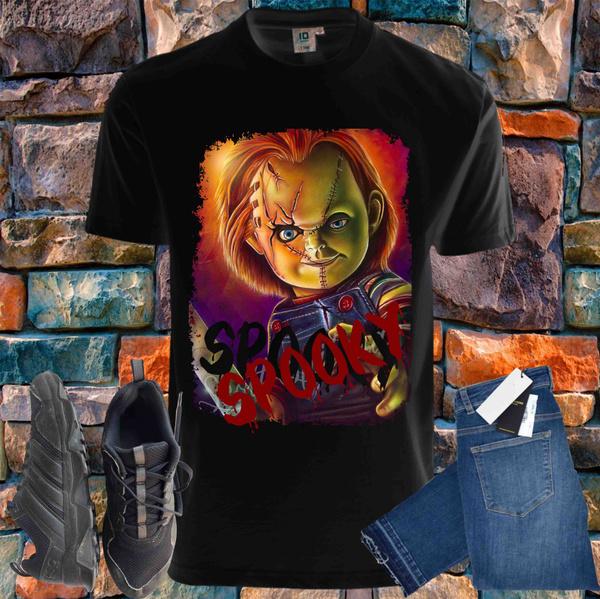 Shirtbude Spooky horror halloween pop print tshirt XS